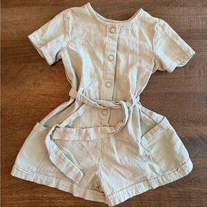 Zara Sage Green Button-Up Romper